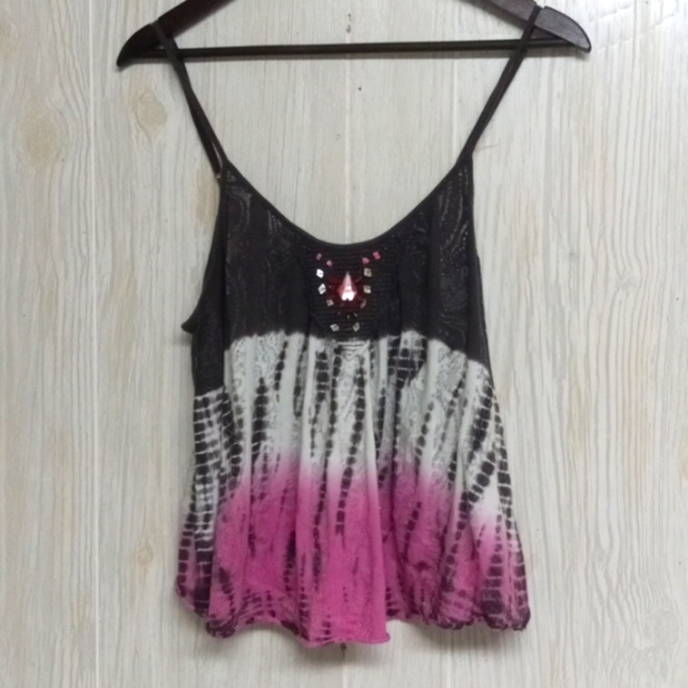Free People adjustable strap tie-dye boho tank